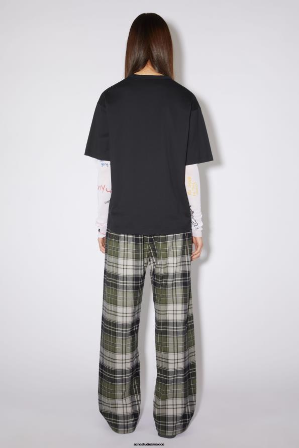 Acne Studios vestir negro 0T4HT216 camiseta con cuello redondo, ajuste relajado unisex
