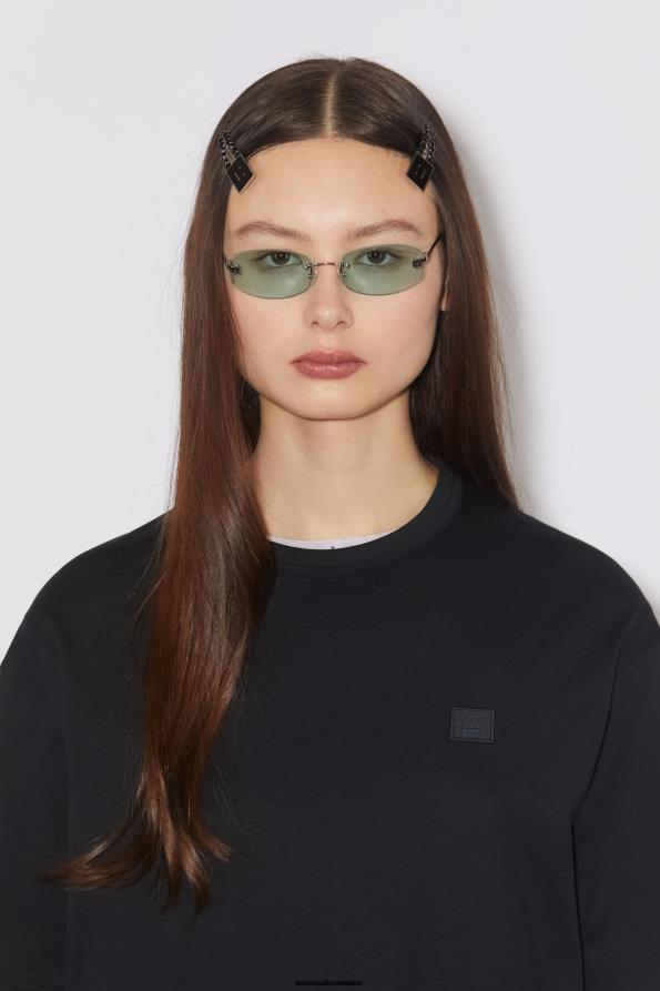 Acne Studios vestir negro 0T4HT216 camiseta con cuello redondo, ajuste relajado unisex