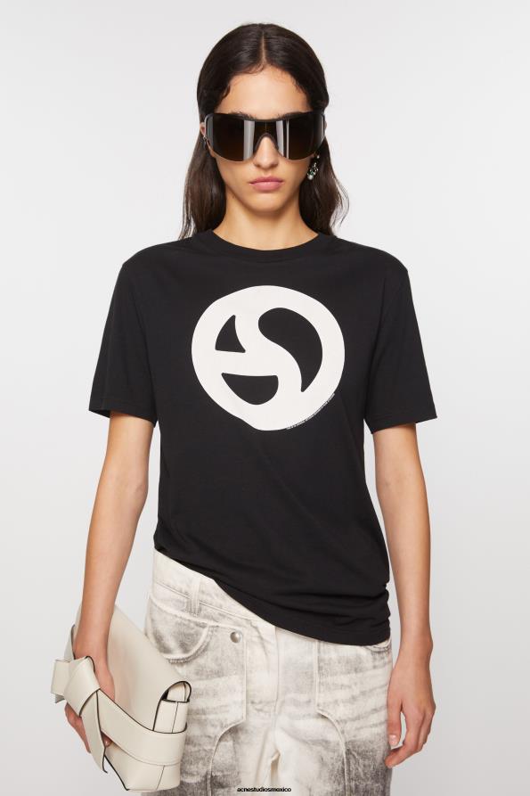 Acne Studios vestir negro 0T4HT357 camiseta estampada