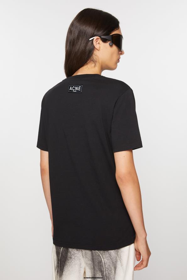 Acne Studios vestir negro 0T4HT357 camiseta estampada