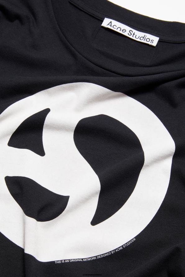 Acne Studios vestir negro 0T4HT357 camiseta estampada
