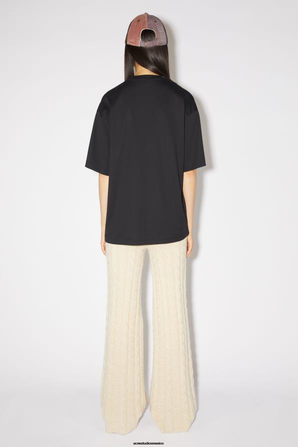 Acne Studios vestir negro 0T4HT388 camiseta con logo de cara - ajuste relajado unisex