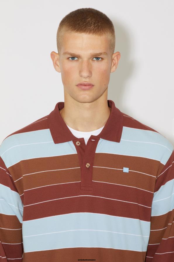 Acne Studios vestir rojo intenso/azul polvoriento 0T4HT1141 camiseta polo de manga larga - ajuste relajado unisex