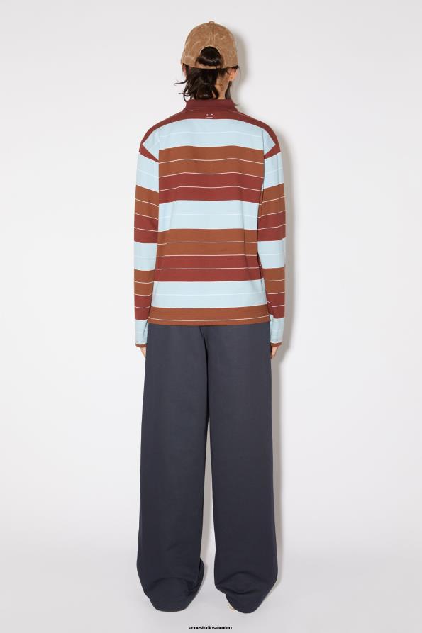 Acne Studios vestir rojo intenso/azul polvoriento 0T4HT395 camiseta polo de manga larga - ajuste relajado unisex