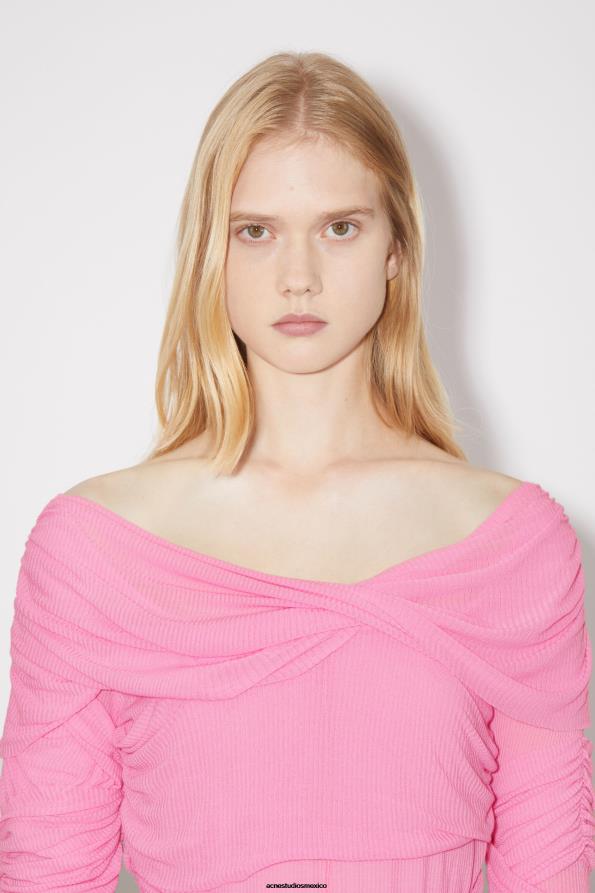 Acne Studios vestir rosa 0T4HT213 desfile con top drapeado