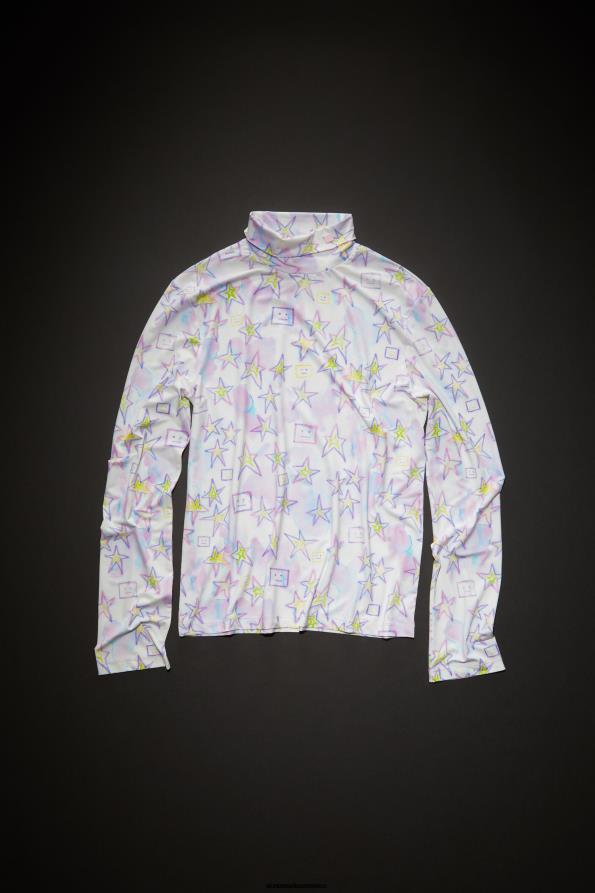 Acne Studios vestir rosa pálido/multicolor 0T4HT393 top estampado - entallado unisex