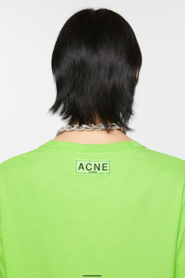 Acne Studios vestir verde intenso 0T4HT1092 camiseta estampada