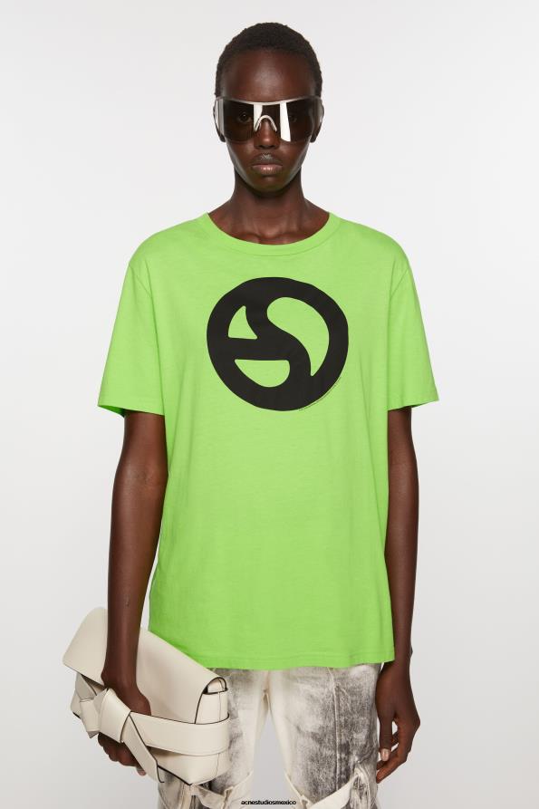 Acne Studios vestir verde intenso 0T4HT361 camiseta estampada
