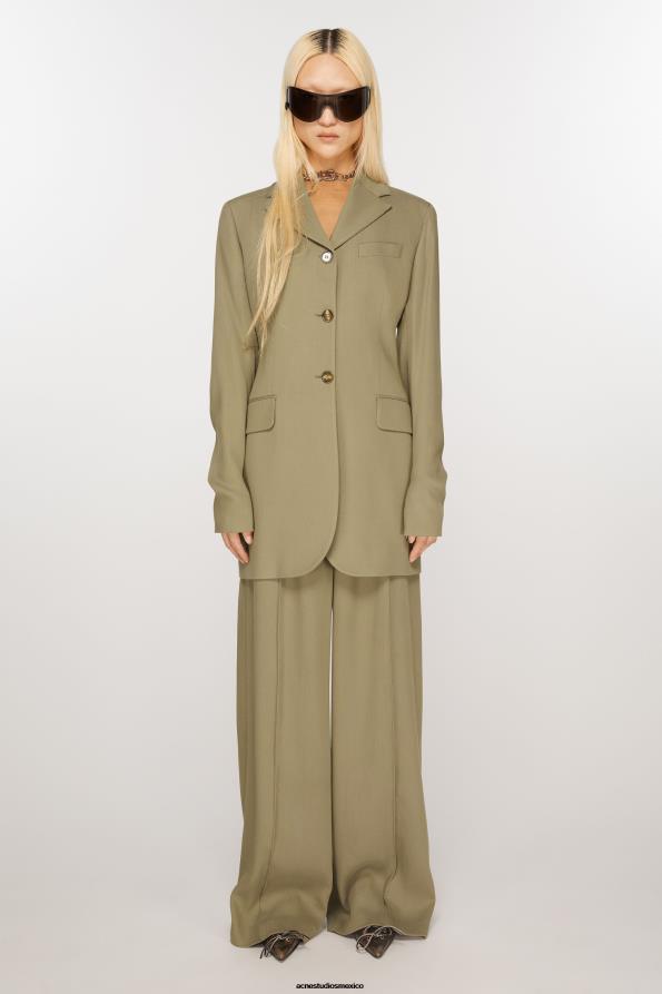 Acne Studios vestir beige barro 0T4HT121 chaqueta de botonadura simple