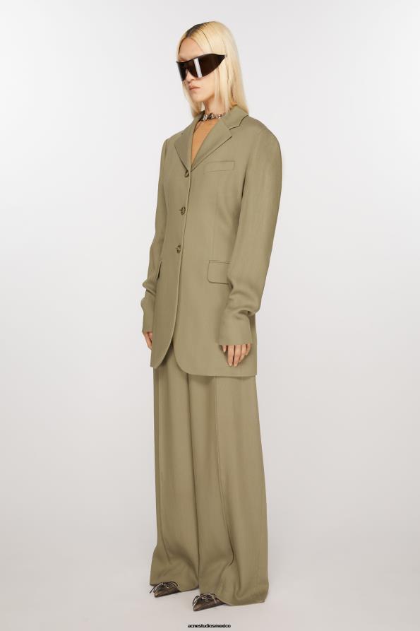 Acne Studios vestir beige barro 0T4HT121 chaqueta de botonadura simple