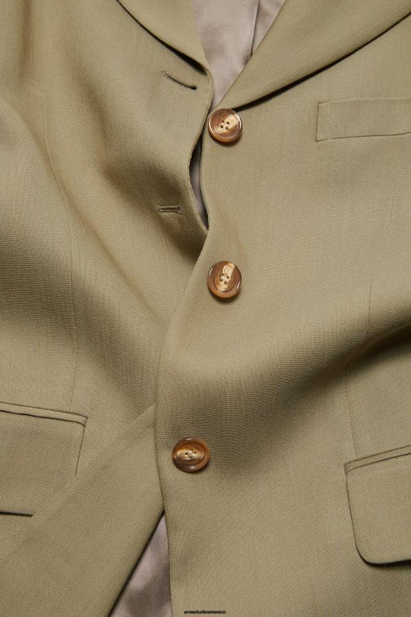 Acne Studios vestir beige barro 0T4HT121 chaqueta de botonadura simple