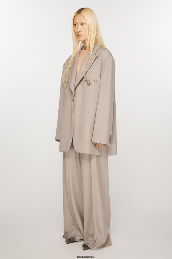 Acne Studios vestir beige frio 0T4HT127 chaqueta de botonadura simple