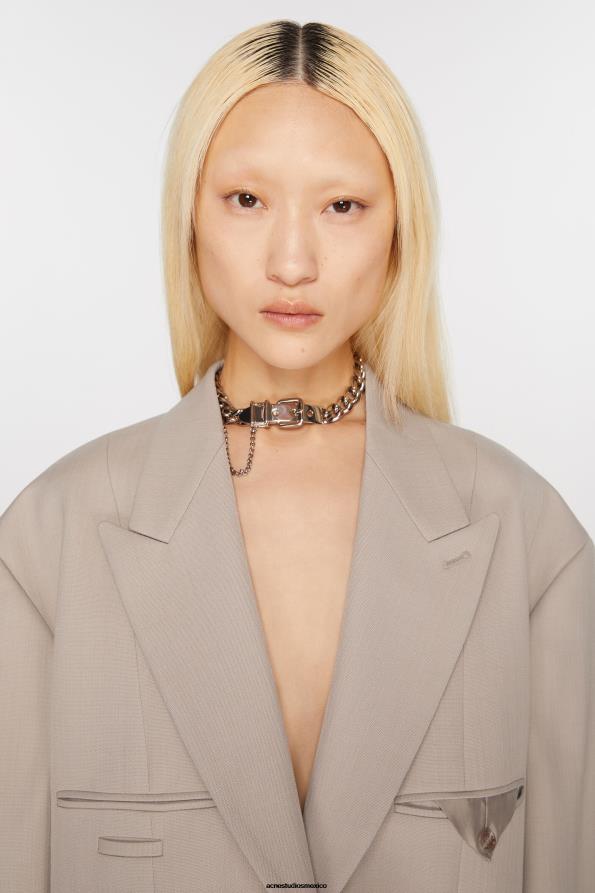 Acne Studios vestir beige frio 0T4HT127 chaqueta de botonadura simple