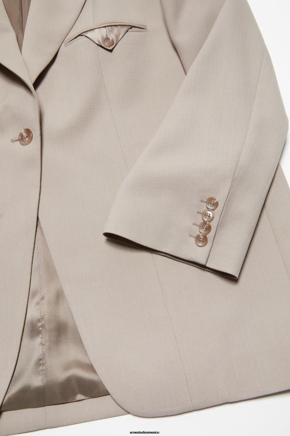 Acne Studios vestir beige frio 0T4HT127 chaqueta de botonadura simple