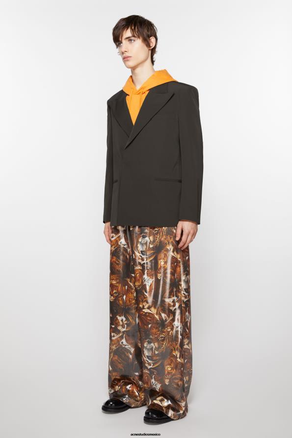 Acne Studios vestir marrón cacao 0T4HT950 chaqueta de traje de corte regular