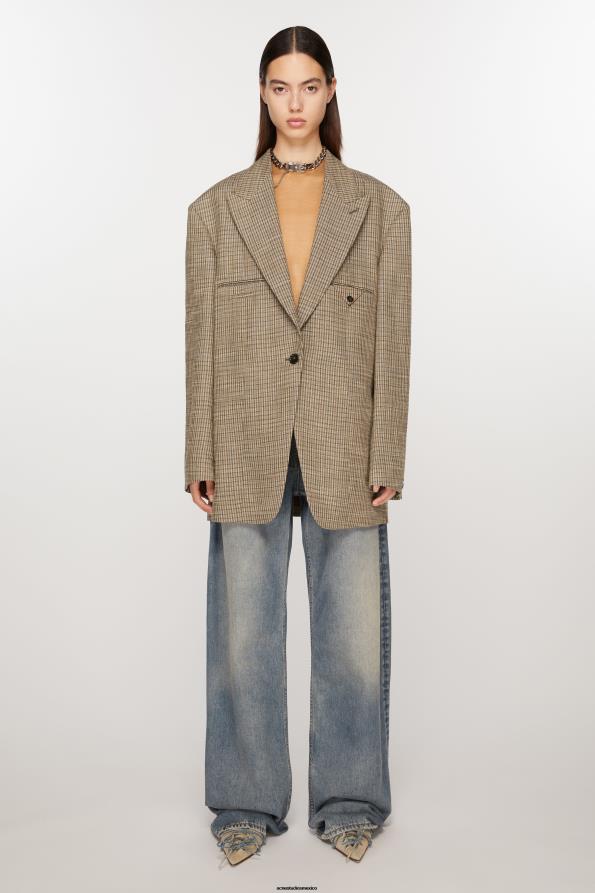 Acne Studios vestir marrón múltiple 0T4HT125 chaqueta de botonadura simple