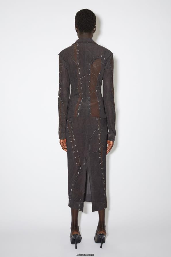 Acne Studios vestir marron oscuro 0T4HT133 chaqueta de traje ajustada desfile de pasarela