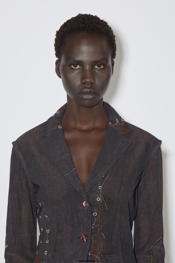 Acne Studios vestir marron oscuro 0T4HT133 chaqueta de traje ajustada desfile de pasarela