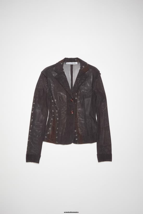 Acne Studios vestir marron oscuro 0T4HT133 chaqueta de traje ajustada desfile de pasarela