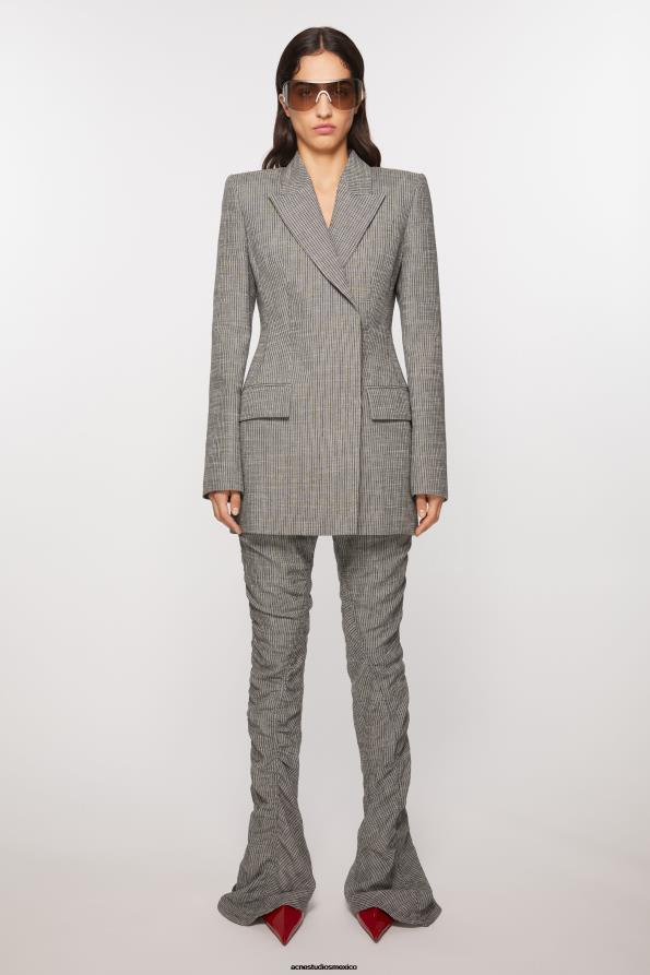 Acne Studios vestir mezcla de grises 0T4HT123 chaqueta de traje ajustada