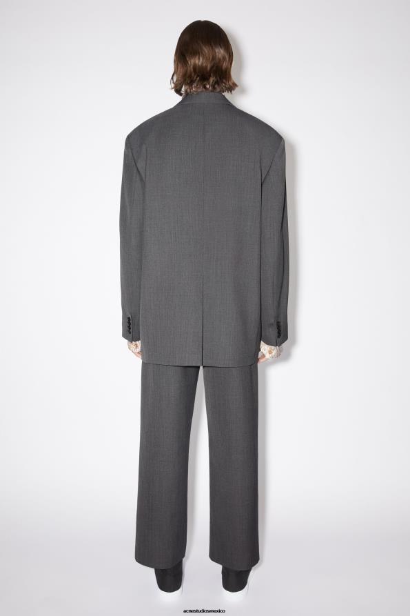 Acne Studios vestir mezcla gris oscuro 0T4HT956 chaqueta de traje holgada