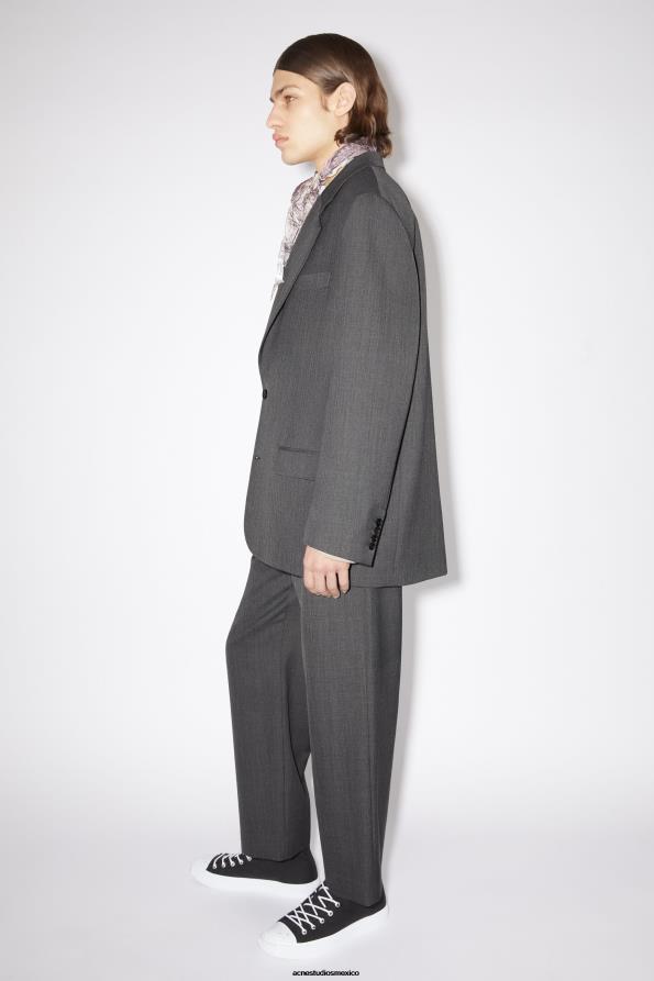Acne Studios vestir mezcla gris oscuro 0T4HT956 chaqueta de traje holgada