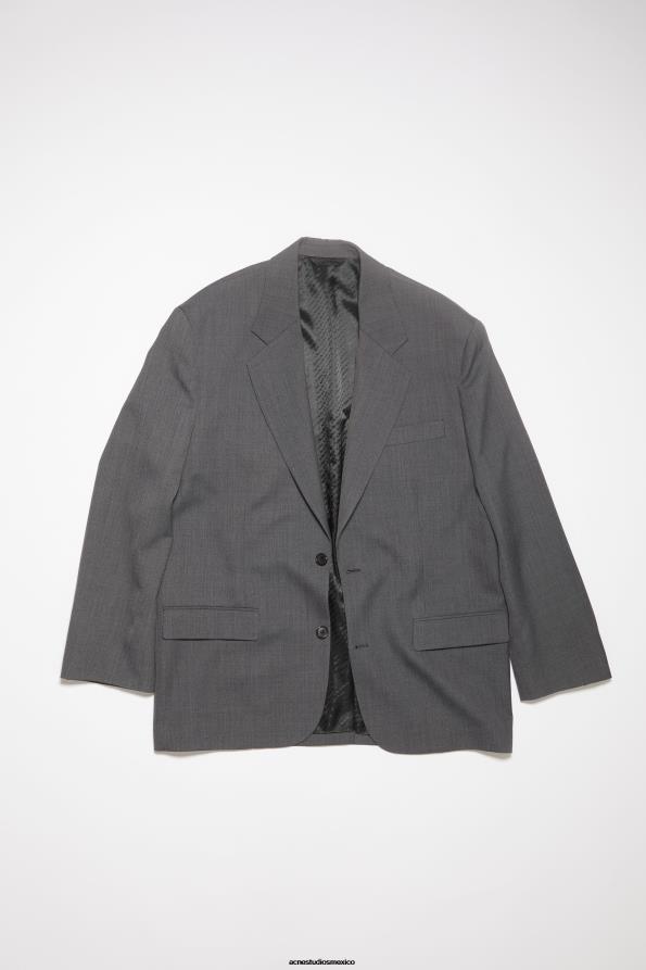 Acne Studios vestir mezcla gris oscuro 0T4HT956 chaqueta de traje holgada