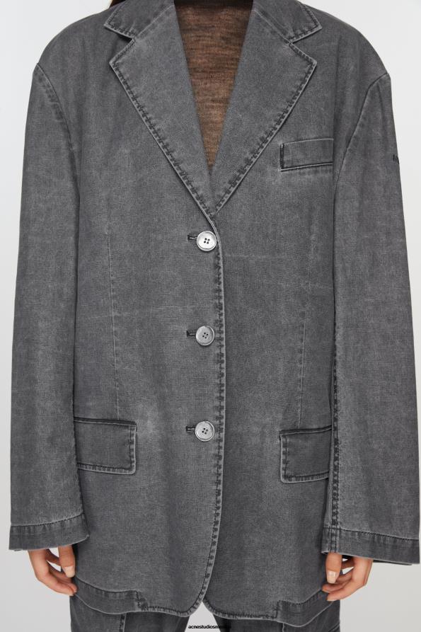 Acne Studios vestir negro 0T4HT126 chaqueta de traje holgada