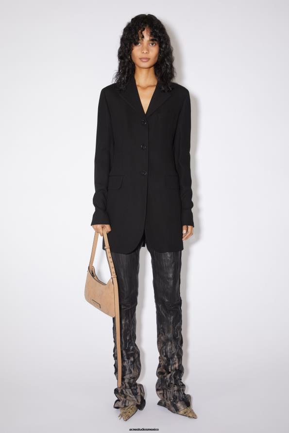 Acne Studios vestir negro 0T4HT132 chaqueta de traje ajustada