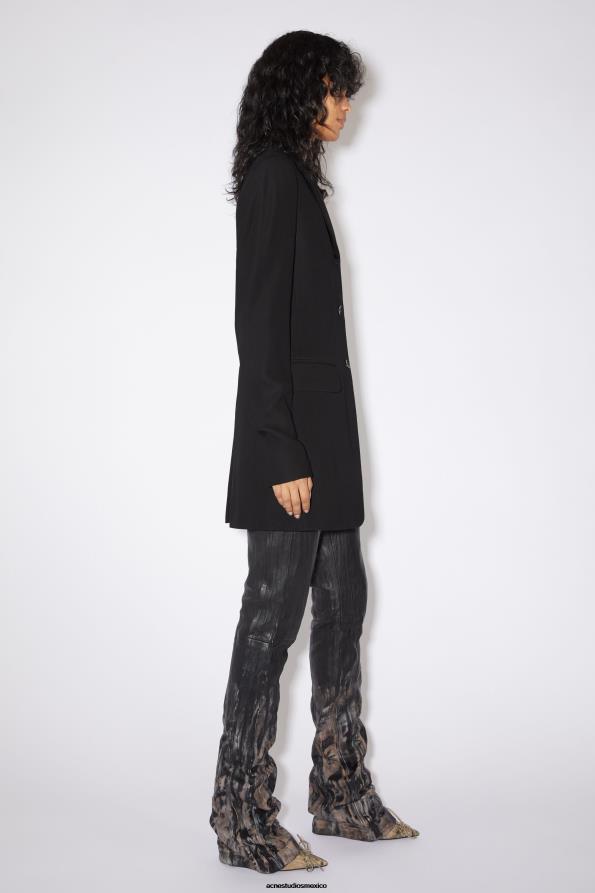 Acne Studios vestir negro 0T4HT132 chaqueta de traje ajustada