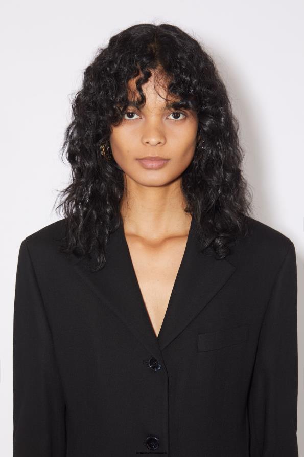 Acne Studios vestir negro 0T4HT132 chaqueta de traje ajustada