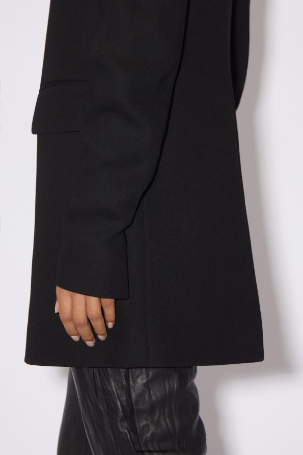 Acne Studios vestir negro 0T4HT132 chaqueta de traje ajustada