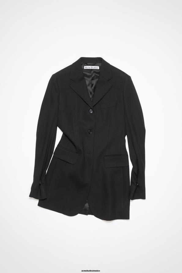 Acne Studios vestir negro 0T4HT132 chaqueta de traje ajustada