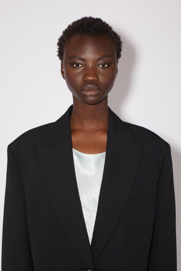 Acne Studios vestir negro 0T4HT409 chaqueta de traje holgada