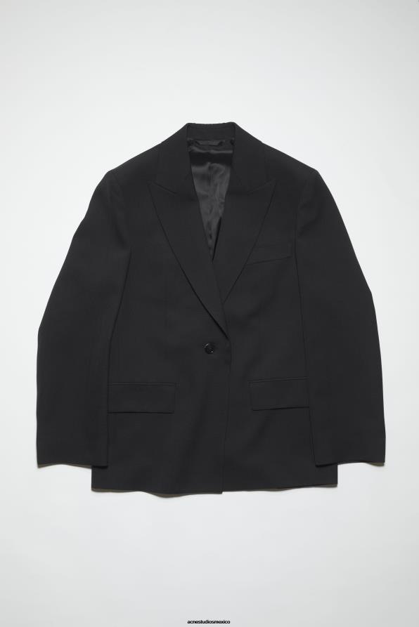 Acne Studios vestir negro 0T4HT409 chaqueta de traje holgada