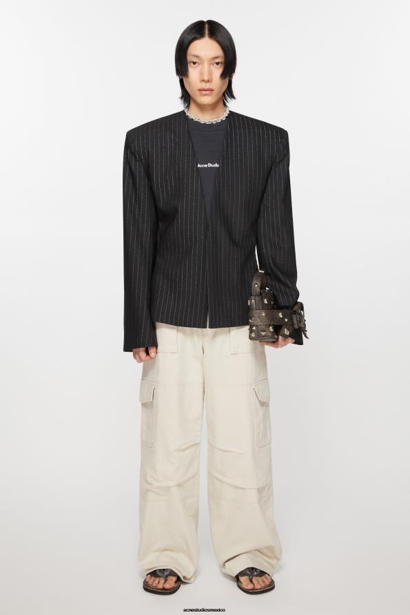 Acne Studios vestir negro 0T4HT951 chaqueta de traje ajustada