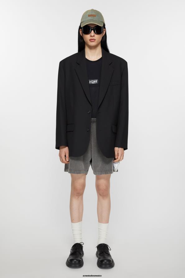 Acne Studios vestir negro 0T4HT955 chaqueta de traje holgada