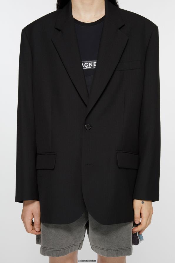 Acne Studios vestir negro 0T4HT955 chaqueta de traje holgada