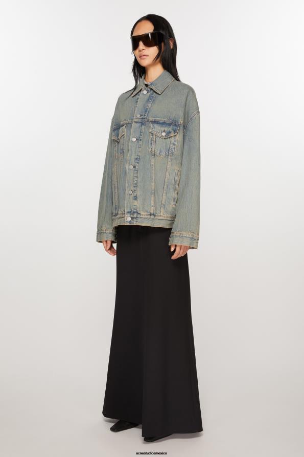 Acne Studios vestir azul/beige 0T4HT6 chaqueta vaquera - corte extragrande