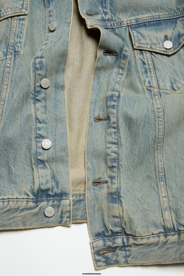 Acne Studios vestir azul/beige 0T4HT6 chaqueta vaquera - corte extragrande