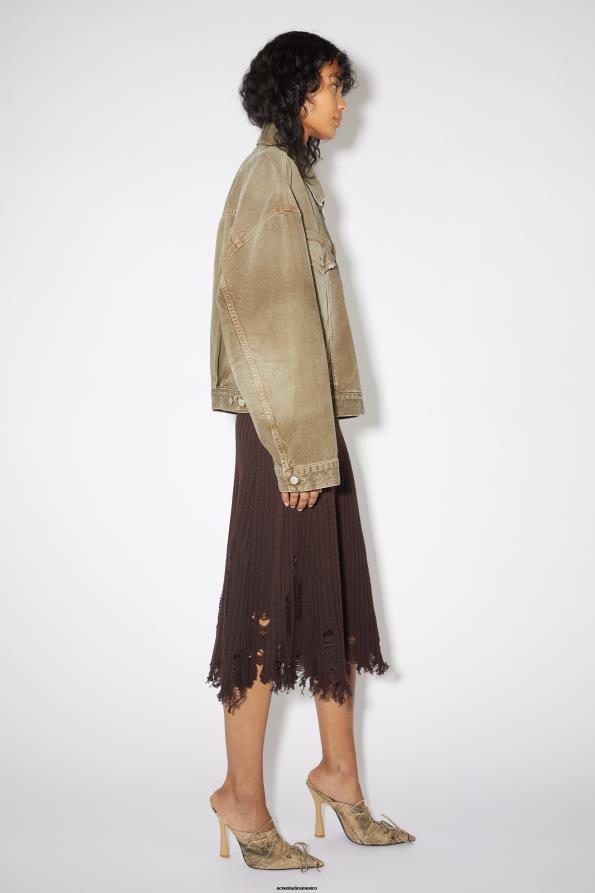 Acne Studios vestir beige 0T4HT62 chaqueta vaquera - ajuste relajado y recortado