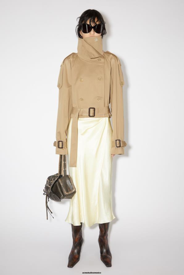 Acne Studios vestir beige frio 0T4HT43 gabardina con doble botonadura