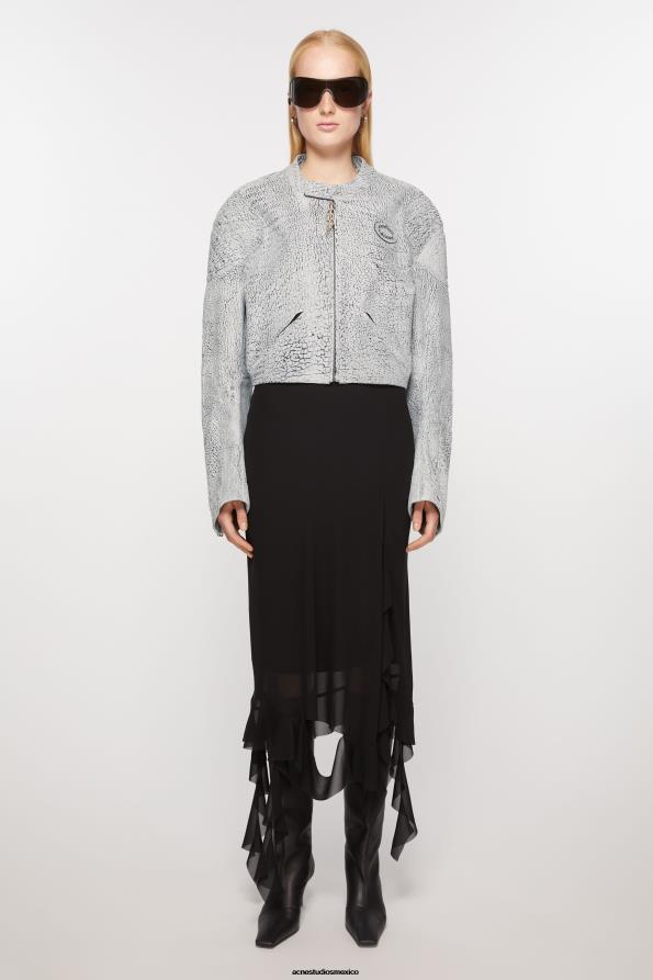 Acne Studios vestir gris negro 0T4HT38 chaqueta de cuero