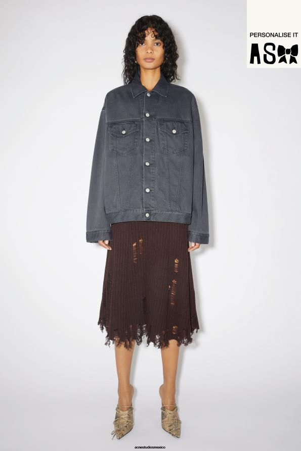 Acne Studios vestir gris oscuro 0T4HT46 chaqueta vaquera holgada