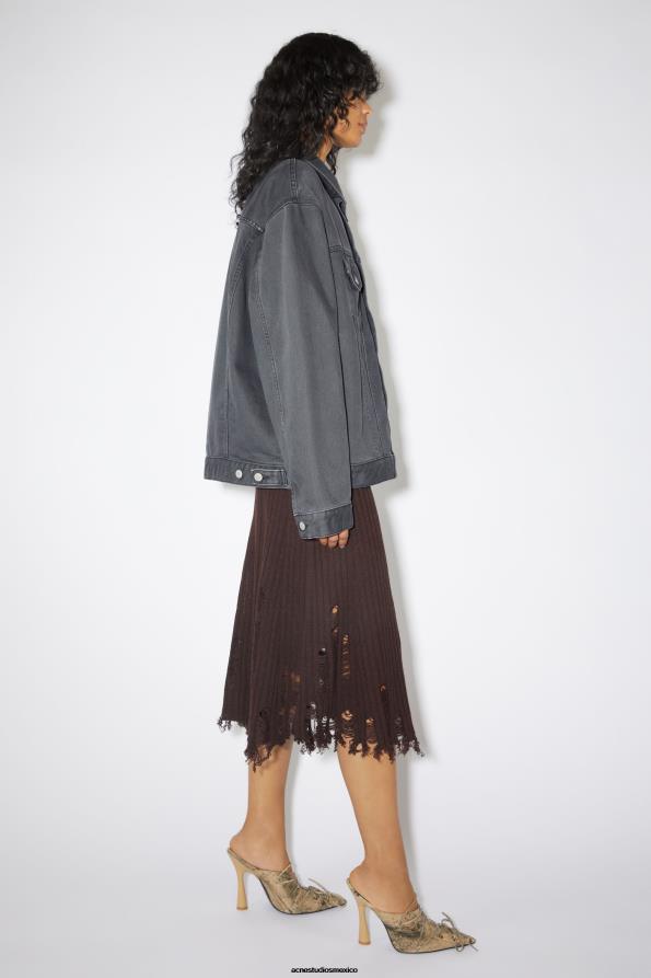 Acne Studios vestir gris oscuro 0T4HT46 chaqueta vaquera holgada