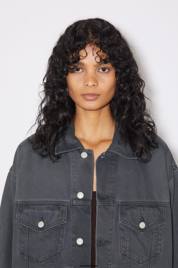 Acne Studios vestir gris oscuro 0T4HT46 chaqueta vaquera holgada
