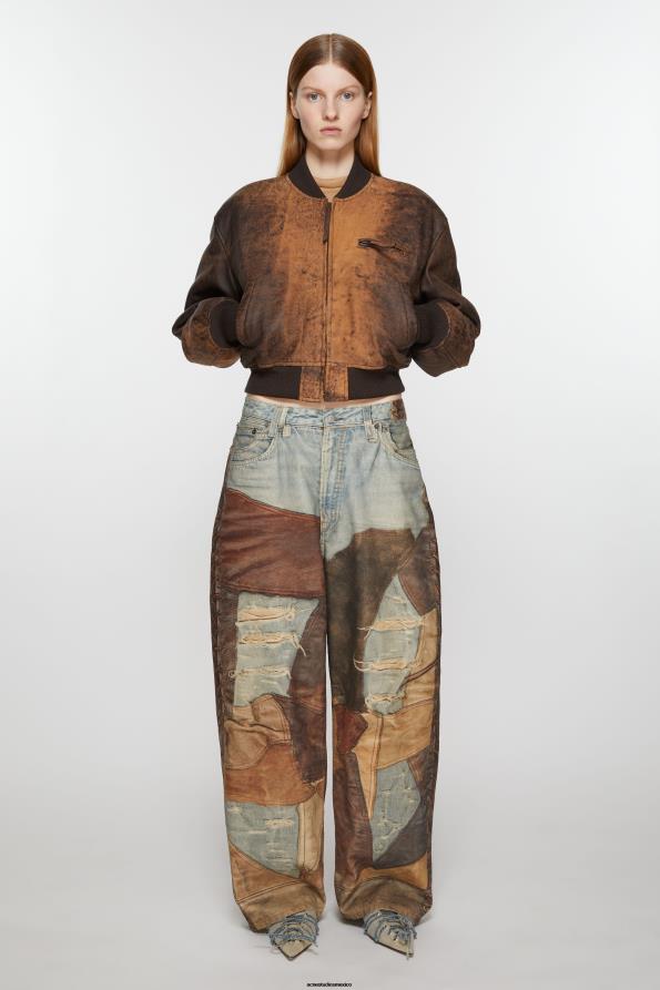 Acne Studios vestir marrón 0T4HT36 chaqueta bomber de cuero