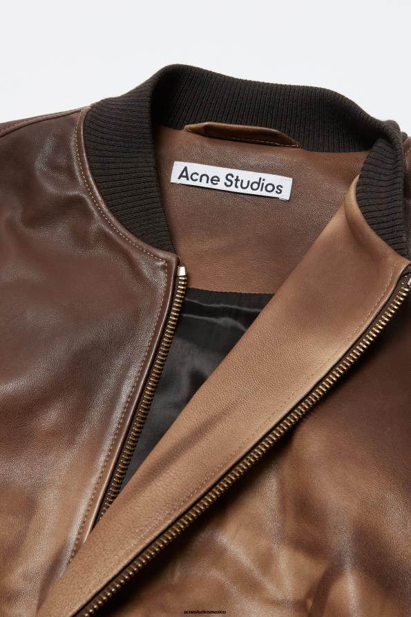 Acne Studios vestir marrón 0T4HT40 chaqueta bomber de cuero