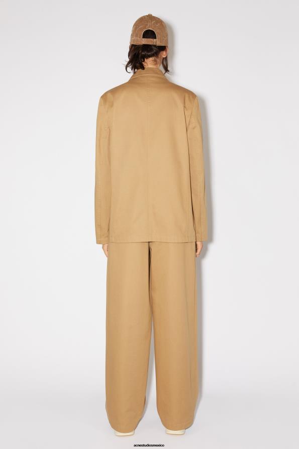 Acne Studios vestir marrón camello 0T4HT24 chaqueta sastre de sarga de algodón unisex