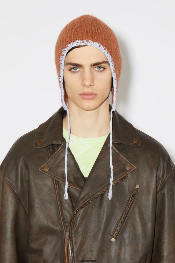 Acne Studios vestir marrón/naranja 0T4HT919 chaqueta de cuero con cordones